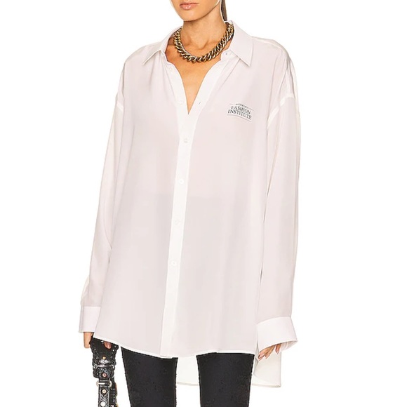 Balenciaga fashion institute button up shirt dress sz 36 small - Picture 5 of 9